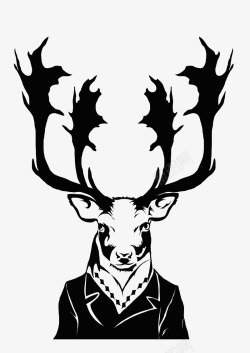 黑色的鹿头黑色鹿头墙饰高清图片