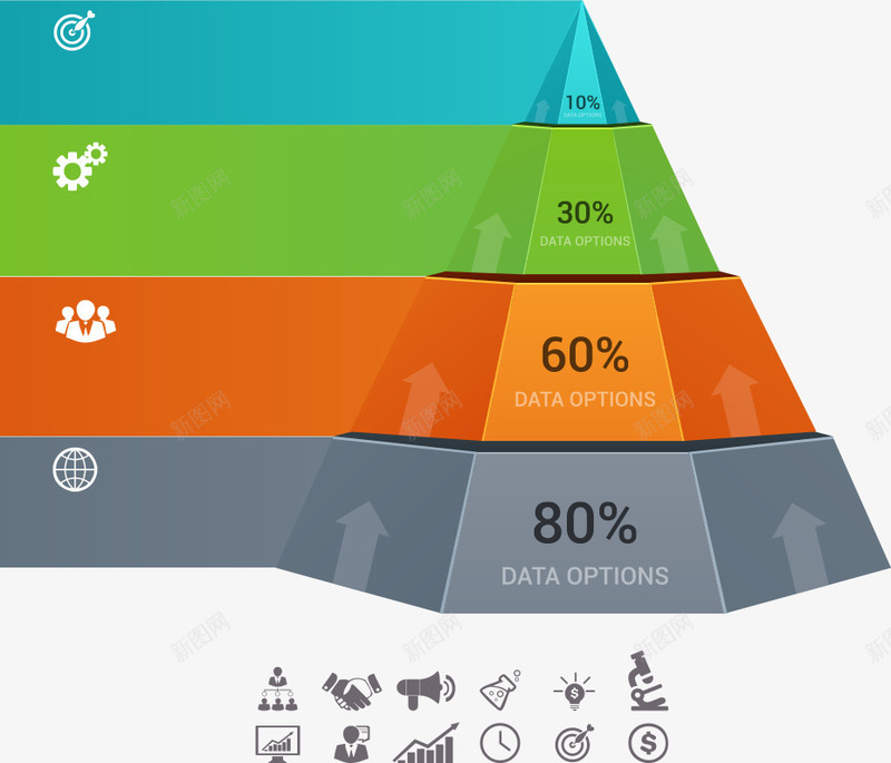 金字塔锥形图表png免抠素材_新图网 https://ixintu.com PPT元素 信息 分类 商业 商务 图表 数据 统计 金字塔 锥形图表