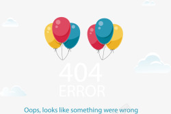 彩色404彩色气球束错误页面高清图片