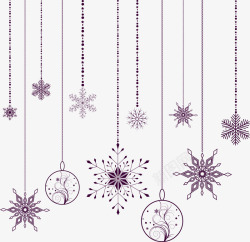 紫色圣诞球紫色雪花圣诞球高清图片