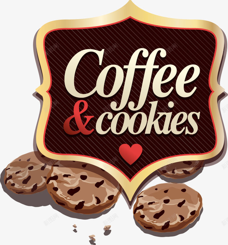 棕色咖啡和饼干图标png_新图网 https://ixintu.com 休闲 咖啡店 标志logo 装饰