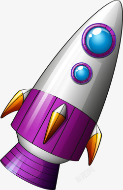 紫色火箭素材
