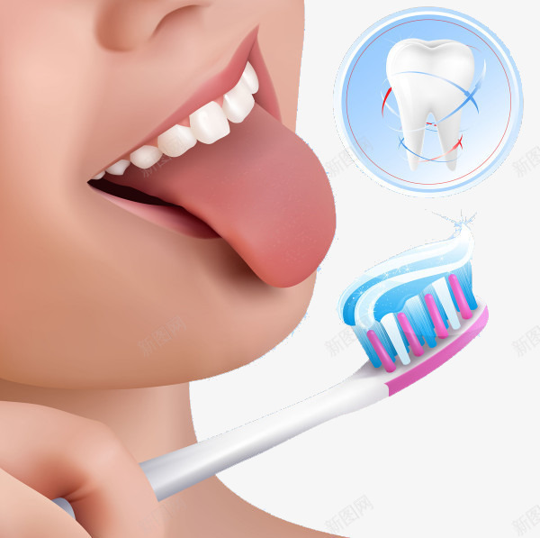 保护养护牙齿png免抠素材_新图网 https://ixintu.com 保护 健康 养护 牙齿 舌头