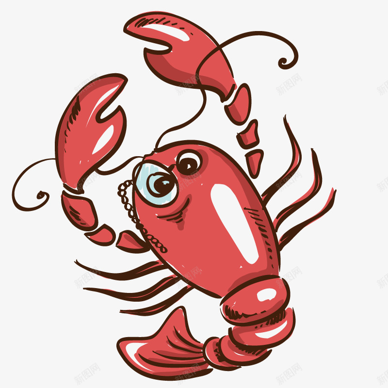 生物大龙虾png免抠素材_新图网 https://ixintu.com 形状 插画 水生物 绘画 艺术