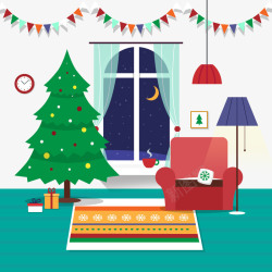 商场圣诞节吊旗圣诞节室内家居装饰矢量图高清图片