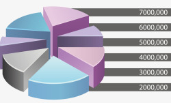 PPT饼状数据统计图形矢量图素材