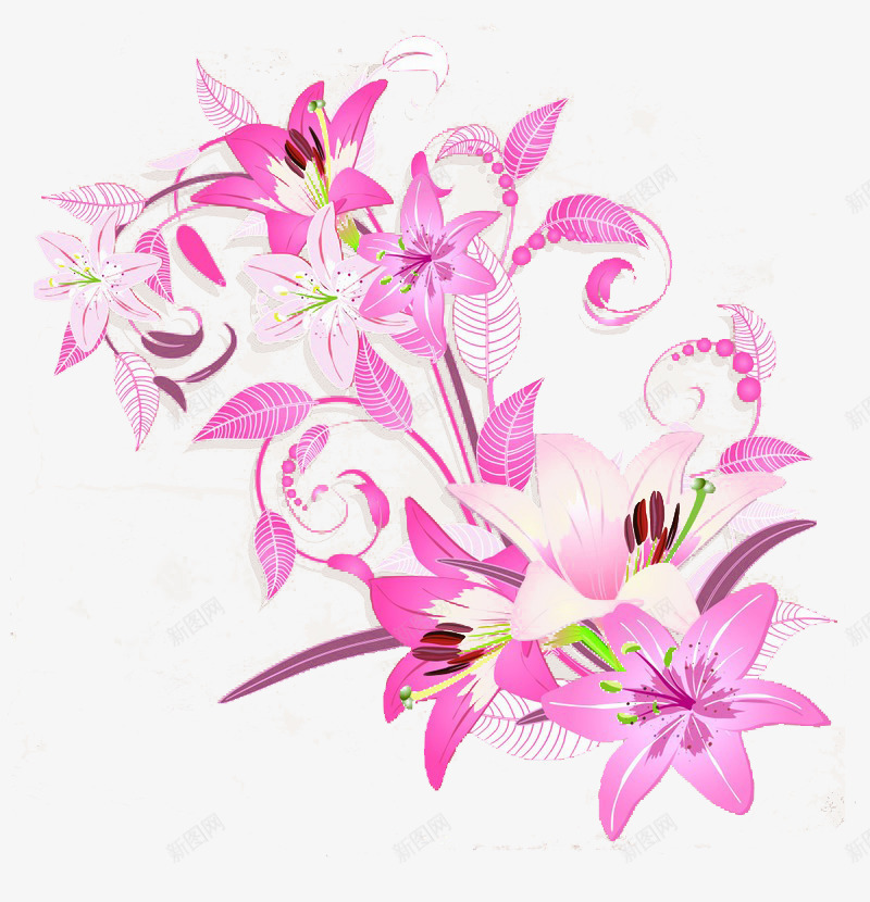 精致的粉色花png免抠素材_新图网 https://ixintu.com 可爱 娇艳 小清新 植物