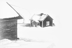 冬天下雪房子素材