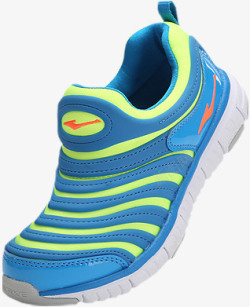 韩版鞋运动鞋儿童运动鞋跑步鞋绿蓝高清图片