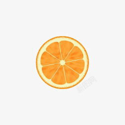 矢量扁平化水果鲜橙切片高清图片