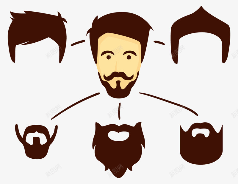 男士头发胡子png免抠素材_新图网 https://ixintu.com png图片素材 免费png素材 男士头像 短发 胡子