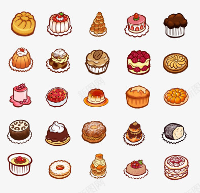 圆形蛋糕甜点图标图标