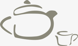茶壶杯子素材手绘茶杯矢量图图标高清图片