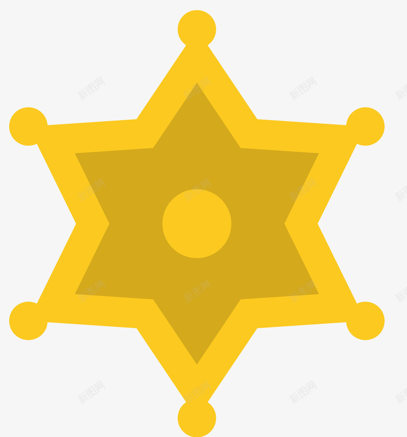 黄色对称警察警徽png免抠素材_新图网 https://ixintu.com 卡通警察 卡通警察元素 卡通风格 对称的配件 对称警徽 装备 警察 警察符号 黄色