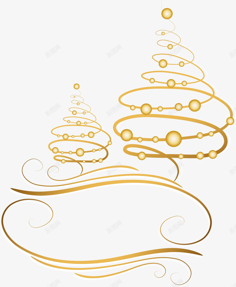 金色树藤圣诞树png免抠素材_新图网 https://ixintu.com 圣诞快乐 圣诞节 梦幻圣诞树 装饰图案 金色树木 闪耀树木