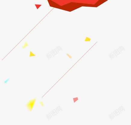 红色线条黄色方块png免抠素材_新图网 https://ixintu.com 方块 红色 线条 黄色