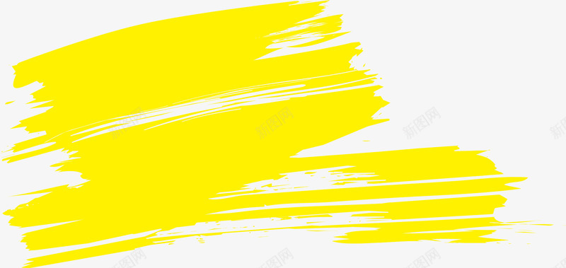 黄色笔刷矢量图ai免抠素材_新图网 https://ixintu.com 毛笔刷 油漆 笔刷 黄色 矢量图