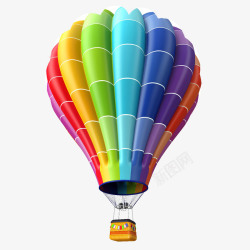 毛毛球装饰多彩热气球氢气球装饰元素高清图片