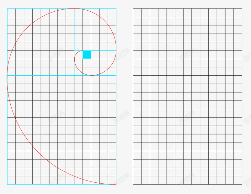 黄金分割螺旋网格png免抠素材_新图网 https://ixintu.com 网格 螺旋 黄金分割