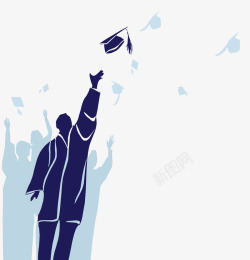 学士帽免费下载毕业季装饰插图毕业了抛起学士帽高清图片