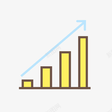 黄色柱形数据分析元素矢量图图标图标