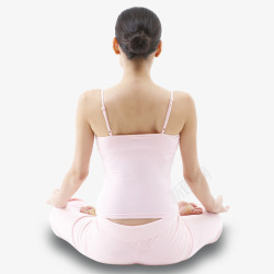 坐瑜伽女士孤独的背影高清图片