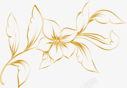 金色盛开的花创意金色花朵图高清图片