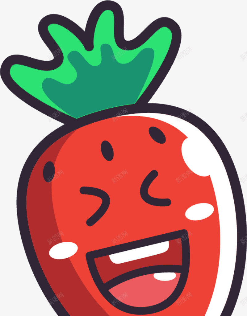 夏季卡通开心的草莓png免抠素材_新图网 https://ixintu.com 卡通草莓 夏季草莓 开心的草莓 水果 童趣 红色草莓