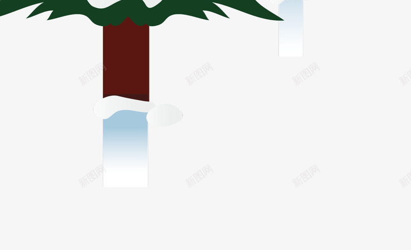 积雪的树木png免抠素材_新图网 https://ixintu.com 冬天 常青树 海报 海报素材 矢量雪花 积雪 绿树 绿色松柏 雪枝 雪花