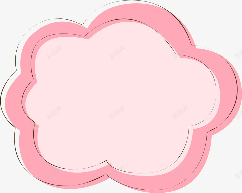 粉色花朵边框矢量图ai免抠素材_新图网 https://ixintu.com AI 卡通 可爱 手绘 粉色 线条 花朵 边框 矢量图