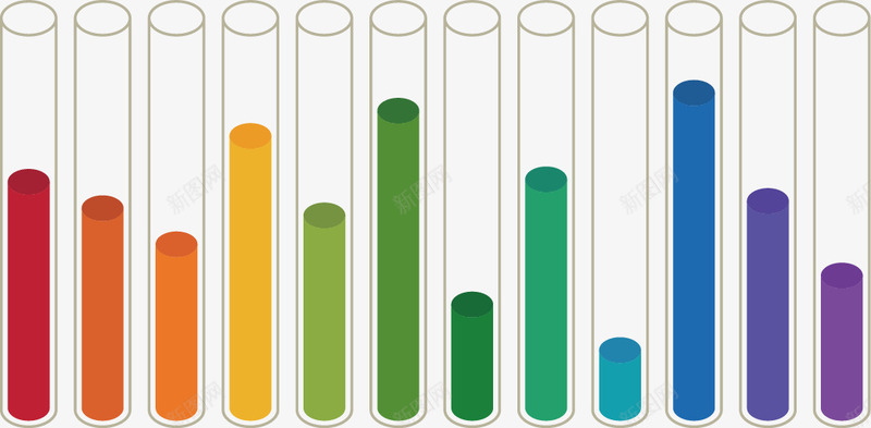 试管彩色柱形图png免抠素材_新图网 https://ixintu.com 几何 创意结构 数据占比 数据图表 矢量素材 试管