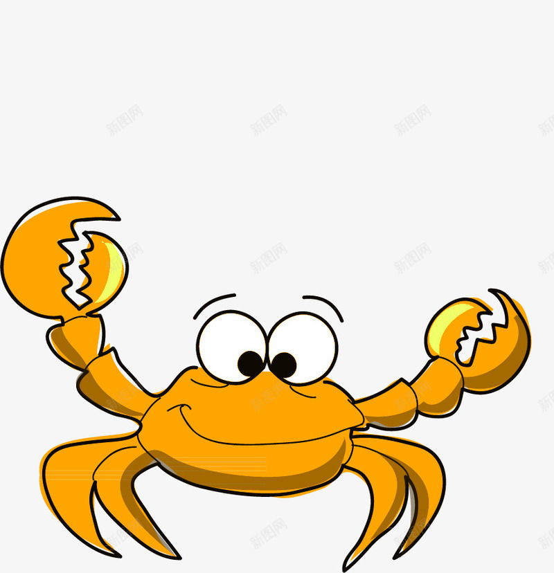 卡通螃蟹png免抠素材_新图网 https://ixintu.com 卡通生物 大闸蟹 手绘 水生物 螃蟹