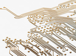半导体电子画册创意金色芯片科技纹路背景高清图片