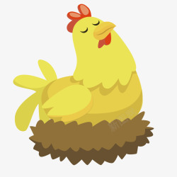 鸡鸭鹅黄色下蛋母鸡素材