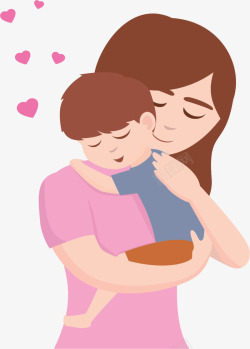 母亲节抱着孩子的妈妈素材
