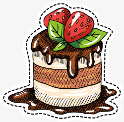 草莓风味草莓风味沙河特色蛋糕矢量图图标高清图片