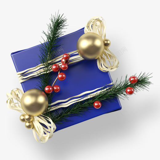 一份蓝色的带装饰的礼物psd免抠素材_新图网 https://ixintu.com 一份礼物 圣诞节 平安夜 派对 蓝色 金色装饰