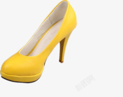鞋店装饰黄色高跟鞋高清图片
