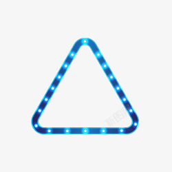 led灯发光钻戒盒创意蓝色三角形霓虹灯矢量图高清图片