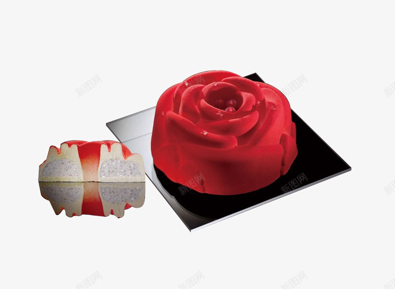 黑天鹅玫瑰花蛋糕png免抠素材_新图网 https://ixintu.com 产品实物黑天鹅玫瑰花蛋糕 粉色 糕点 食物