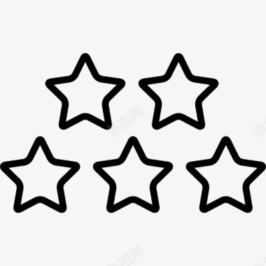 五颗星的轮廓图标图标