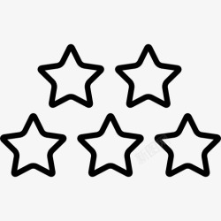fivepointed五颗星的轮廓图标高清图片
