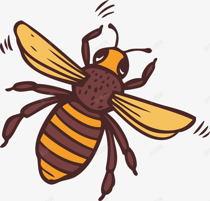 卡通手绘飞行的蜜蜂png免抠素材_新图网 https://ixintu.com 卡通手绘 昆虫 矢量图案 蜜蜂 飞行 食物