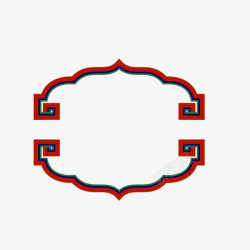 藏族纹样藏族红黑结合装饰边框高清图片