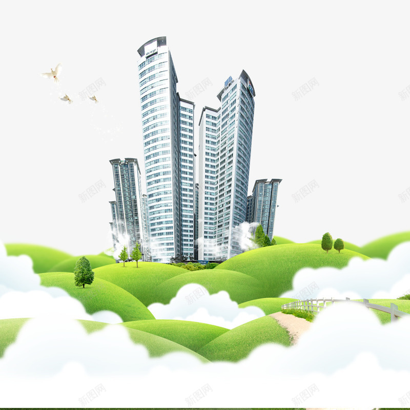 生活中的高楼大厦png免抠素材_新图网 https://ixintu.com 城市规划 平面装饰 建筑 装饰图案