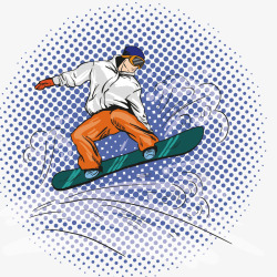 滑雪男人滑雪男人欧美卡通矢量图高清图片