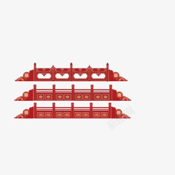 中式房子装修效果图红色中式护栏高清图片