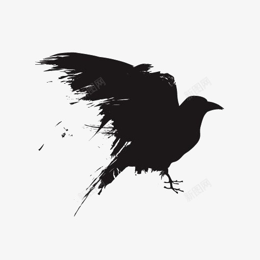 黑色乌鸦图标png_新图网 https://ixintu.com 乌鸦图案 乌鸦飞过 创意 动物 卡通乌鸦 图腾 手绘乌鸦 飞禽 鸟类