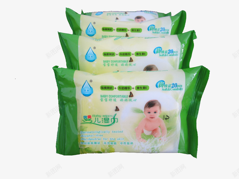 婴儿湿巾png免抠素材_新图网 https://ixintu.com 产品实物 湿纸巾 牛奶精华 维生素e