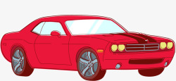 红色美国肌肉车矢量图素材